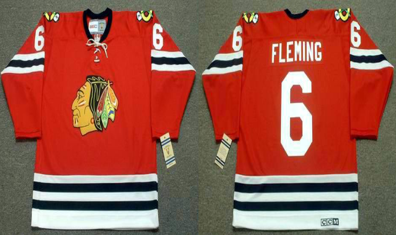 2019 Men Chicago Blackhawks 6 Fleming red CCM NHL jerseys